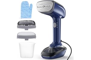 NTAYDZSW Powerful Handheld Fabric Steamer - 1800W with Fast Ceramic Heat-Up Plate, 2-in-1 Ironing & Wrinkle Remover, Steam Nozzle, Lint Brush - Blue, 220V