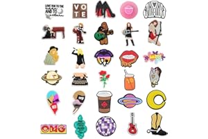 VANHVIS 25Pcs Shoe Charms for Croc Sandals, 30Pcs Singer TS Merch Shoe Charms Decoration for Teens Girls Women