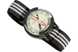 Leopacat Brújula de Reloj,Mini BrúJula de MuñEca para Buceo PortáTil para Camina Exteriores Reloj de Supervivencia Impermeable Reloj con Esfera Ajustable Brilla para Acampar Senderismo Viajar