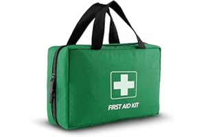 Kitgo 220 Piece First Aid Kit, Includes Emergency Foil Blanket, Scissors and Bandage, for Car, Travel, Home, Workplace, Camping, Hiking,Outdoor and Sports（Green）