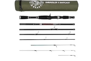RIGGED & READY TRAVEL FISHING Rigged and Ready Smuggler Series Cañas de Pescar. 5 Longitudes de caña multifunción supercompactas únicas, con 2 o 4 Puntas para Pescadores de caña de Viaje Activos para Peces de Agua Dulce y Agua de