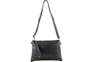 modamoda de T186 Damen Leder Clutch Umhängetasche, handmade in Italy