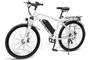 CHIWELL 26" Electric Bike for Adults, 250W High-Speed Brushless Motor eBike with 36V 8Ah Removable Li-Ion Battery, 7 Speed E-Mountain Bike, City Commuting E-Bike with Smart LCD, Dual Disc Brakes