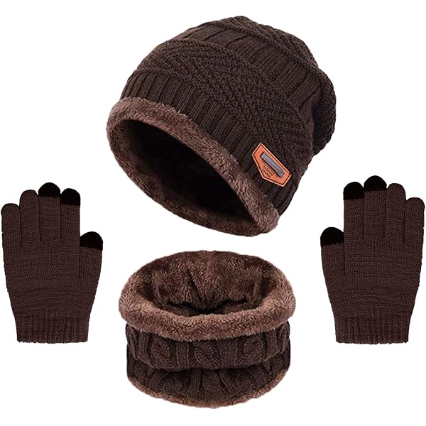 3 Pezzi Set Sciarpa Cappello Guanti per Bambini con Fodera in Caldo Ispessito Pile - Cappello Invernale Bambino con Pompon,Scaldacollo Pile e Guanti