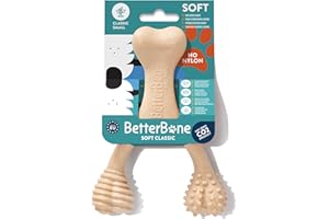 BetterBone - Zabawka dla psa do żucia - Small Soft Classic - wegańska kość do żucia dla psa, nylon i wolna od GMO na bazie celulozy, zabawka do żucia, miękka, neutralny smak, nie odpryskuje,