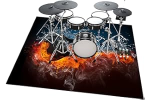 JAEVKWZY Tapis Batterie Tapis de Tambour, Tapis de Batterie électronique Non Glissants, Tapis Insonorisé pour Kits de Batterie, Tapis Acoustique Batterie, Tapis Anti Vibration pour Grosse Caisse 140 x 100 cm