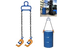 Lukar Chain Drum Lifter 2204lbs Capacity 55 Gallon Drum Lifting Clamp Lift Chain for Forklift Hoist Crane Barrel Plastic Metal Drums