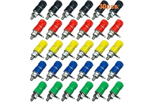 QitinDasen 30Pcs Premium Banana Connettore Presa, 4mm Speaker Terminale Binding Post, per 4mm Banana Connettore Spina (5 Colori)