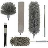 6 Pieces Washable Microfiber Extendable Dust Catcher Duster for Dust Removal | Dust Cleaning Kit with Brush for Slots, Window