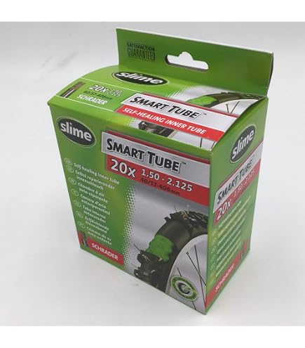 Slime Smart Selbstheilende Fahrrad-Schläuche 24 Zoll – 2er Set, Für Reifenbreite 1,75–2,125 Zoll, Mit Schrader-Ventil & Adaptern