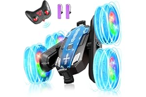 Gindoly Ferngesteuertes Auto ab 8-16 Jahre, 360°Flip RC Drift Car,2.4GHz Spielzeug Auto,4WD RC Stunt Car mit LED-Leuchten&Musik, RC Crawler Jungen Mädchen