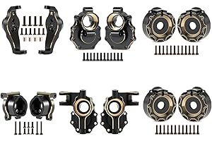 RCBOYZ Latón Carcasa de accionamiento del Portal Exterior, Carcasa del Eje del Portal Interior Trasero, Nudillos de dirección Interiores Delanteros, Bloques C-Hubs, para 1/10 RC Crawler Car TRX4 TRX6