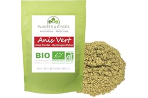 P&E Plantes & Epices - Anis Vert Moulu Poudre sans additifs 100% Naturel - Sachet Fraîcheur Biodégradable Refermable (50g)