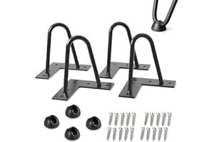 Drenky Patas Muebles 4 Piezas Hairpin Legs 10 cm Patas Mesa Hierro Negro Patas Mesa Centro Para Sofa, Mueble De TV, Mesa De Centro, Mesa De Comedor con Tornillos y Bases Protectoras