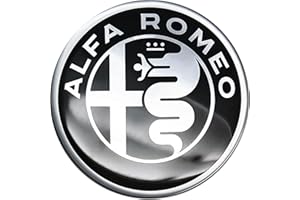 Autocollant 3D Alfa Romeo Logo, Blanc et Noir, 58 mm