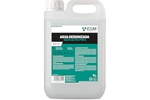 EQM SOLUCIONES QUIMICAS EQM - ECO-112 - Agua Desionizada Ultra Pura - 5L - Agua Desmineralizada - Evita la formación de Cal - Muy Baja conductividad - Multitud de utilidades