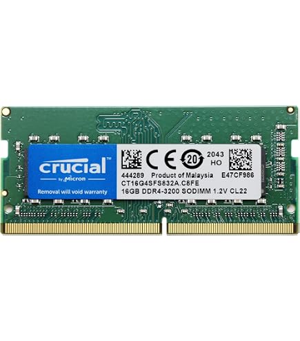 Crucial RAM DDR4 32Go 3200MHz SODIMM CL22, Mémoire pour Ordinateur