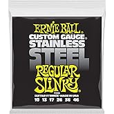 Ernie Ball D&uuml;zenli Slinky Paslanmaz &Ccedil;elik Yara Elektro Gitar Telleri, &Ouml;l&ccedil;&uuml; 10-46