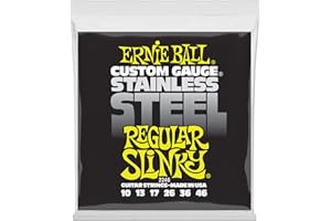Ernie Ball, Regular Slinky Stainless Steel Wound, Corde per chitarra elettrica, diametro 10-46