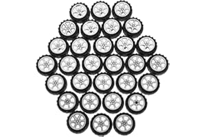 Artibetter Lot de 30 roues de voiture en plastique de 42 mm pour projets de construction de voitures télécommandées