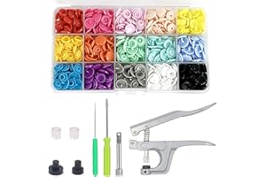 JCRWXP Kit de Botones a Presion, 600 Snaps Plastico Colores, 15 Colores, Caja de Costura, Accesorios Costura de Presion Plastico, Set Remaches para Cuero, Ropa, Bricolaje
