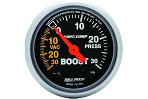 Auto Meter 3303 Sport-Comp Mechanisches Boost-/Vakuum-Messgerät, 5,9 cm.