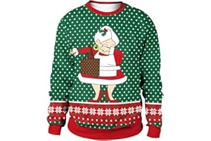 PEUIGNAO Ugly Christmas Jumper Women Xmas Jumpers for Women Men Womens Christmas Sweatshirt Mens Ladies Rude Funny Novelty Personalised Cute Bad Oversized Reindeer Santa Snowman Christmas Jumper Pullover