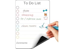 IRICUS Dry Erase Magnetic to Do List for Fridge (A5 Size 15x21 cm) - Lined Small Magnetic Whiteboard Sheet for Fridge to Do List Magnetic Small Magnetic Planning Board Wipe Board Daily Planner Chores
