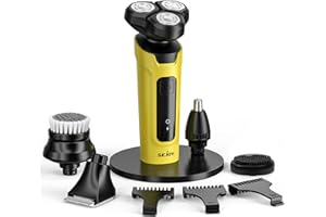 SEJOY Golarki dla mężczyzn akumulatorowe, elektryczne maszynki do golenia dla mężczyzn, akumulatorowe, 5 w 1, męskie golarki elektryczne do golenia, wodoodporne golarki do golenia na mokro i na sucho,