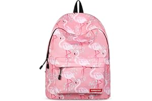 FORRICA Zainetto Donna Carino Zaino Scuola Ragazze Adolescente Zaini Universita Zaino Porta PC Casual Daypack Donna Borsa da Viaggio Fenicottero E