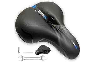 VIAUMBR Fahrradsattel Gel Fahrradsitz Breiter Weicher Komfortabel Atmungsaktiv Stoßdämpfend Ergonomisch Fahrrad Sattel mit wa