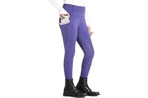 FitsT4 Sports Pantalones de equitación para niñas Leggings de equitación Revestimiento Completo de Silicona Pantalones de equitación de Cintura Alta