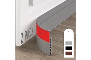 HIZH 2 sztuki zatrzymujących przeciągi, samoprzylepna uszczelka do drzwi, stoper przeciągów do drzwi, odporna na warunki atmosferyczne, silikonowa uszczelka akustyczna, 100 cm x 5 cm, 2 sztuki, kolor szary