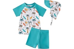 YAGATA Kinder Jungen Badeanzug Bademode Jungen Uv-Schutz Bade-Set Dinosaurier Badeshorts Badebekleidung