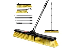 Masthome Balai de Rue avec Grande Tête de Brosse de 60 cm, Balai avec Manche, Jardin Grand Industriel Amovible, Grandes Brosses de Sol pour I'extérieur, pour Ecoles, Usines, Jardins, Garages