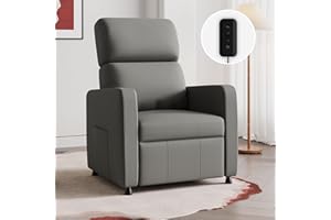 JUMMICO Poltrona di Relax Elettrica Reclinabile con Schienale Regolabile, Poltrona TV, per Camera, Soggiorno e Home Cinema, in materiale PVC