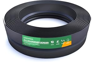 Flexible Rasenkante Kunststoff (10 m, schwarz) - Robustes Stay-in-Place Design - Sehr Gut zu Verarbeiten, Min. 30 Jahre Lebensdauer, Unsichtbar - Beeteinfassung aus 100% recyceltem Plastik