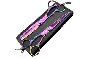 SHARONDS Ciseaux de coupe de cheveux de 6 pouces pour la main gauche ensemble de ciseaux de coupe de cheveux (6 pouces 2 pièces-E)