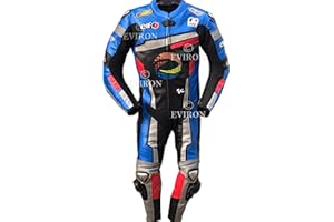 Eviron Traje de Piel para Motocicleta, 1 Pieza, Ajuste Regular, Marrón, Adulto, Unisex, Traje de Moto, Cuello de Soporte, Pantalón