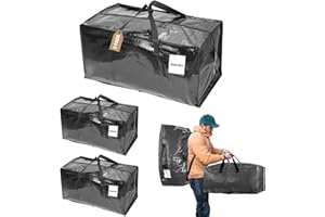 ZIZINET Moving Bags, Heavy Duty Moving Bags with Carrying Handles and Tag Pocket, Moving Supplies for Space Saving, for moving, Storage, Camping and Travel Waterproof Storage Bags (BK 2PCS)