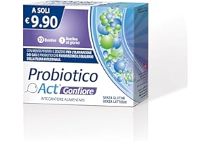 LINEA ACT Probiotico Act Gonfiore, Integratore Alimentare con 3 Miliardi di Probiotici per la Regolare Motilità Gastrointestinale, Senza Glutine e Lattosio - 1 Confezione da 10 Bustine