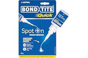 Bondtite Quick Spot-On Instant Adhesive, DIY Repairs, Crafts, and Household Fixes, All-Purpose Adhesive with Precision Nozzle & Anti-Clog Cap, 10g (Pack of 2)
