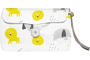 FlyIdeas Nappy Pouch - Baby Changing Dry Wet Bag for Diapers, Nappies & Wipes | Easy Carry with One-hand or Hang On-the-Go Pouch for Buggy/Pram