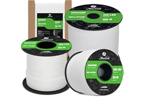 Abma Cord Paracorde 2mm Corde 15m 100% Nylon 1 Brin Type I Corde de Survie, Corde Extérieure - Max. 45 kg - Blanc