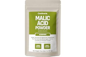Coolinario Malic Acid Powder (56 g) Sour Powder | Food Grade Flavor Enhancer for Beverages, Jams, Candy & Pickled Foods | Adds Tartness & Balances Sweetness | Ideal for Cider, Wine & Fruit Recipes