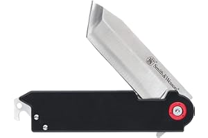 Smith & Wesson Accessories Big Benji with 8Cr13MoV Stainless Steel Tanto Blade, G-10 Handles, Bottle Opener and Money Clip