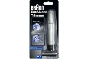 Braun Trymer do włosów w uszach i nosie dla mężczyzn, precyzyjne i bezpieczne usuwanie włosów, w pełni zmywalny, EN10, srebrny