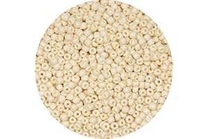 Bala&Fillic Beige Farbe 4mm Perlen zum Auffädeln 1200Stücke/100Gramm,6/0 Glasperlen zur Herstellung von Armbändern, Halsketten und Ohrringen (Beige)