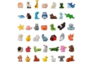 ZhouWei 42 stycken mini harts djurfigurer, små söta smycken hänge