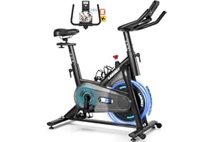 LABGREY Exercise Bike with Magnetic Resistance, App Support, Quiet Indoor Cycling Bike for Home Gym, Stationary Fitness Bike with LCD Display, Tablet Holder, Comfortable Seat, 350lbs Capacity